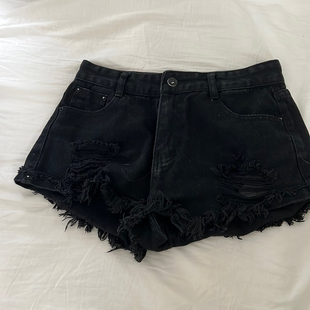 Black Jean Shorts